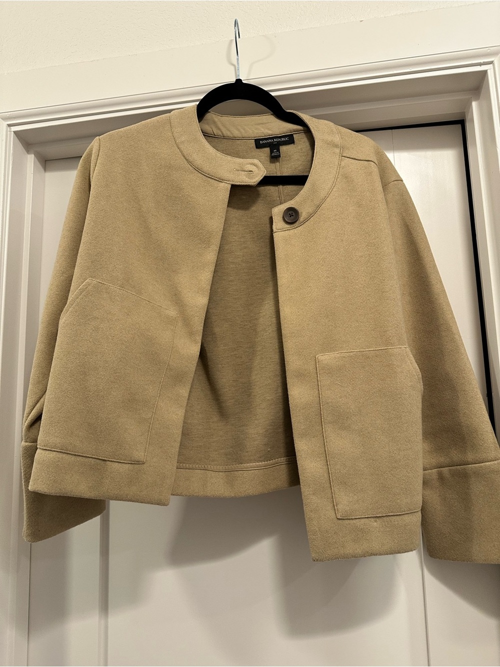 Banana Republic Women's Camel Cropped Collarless Jacket